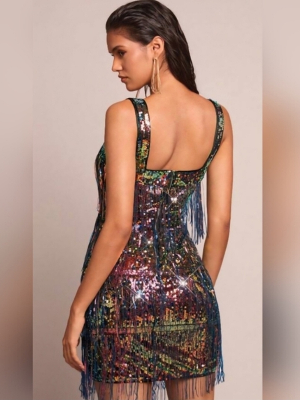 Madame Alexander Multicolor Sequin Fringe Dress - Picture 3 of 3